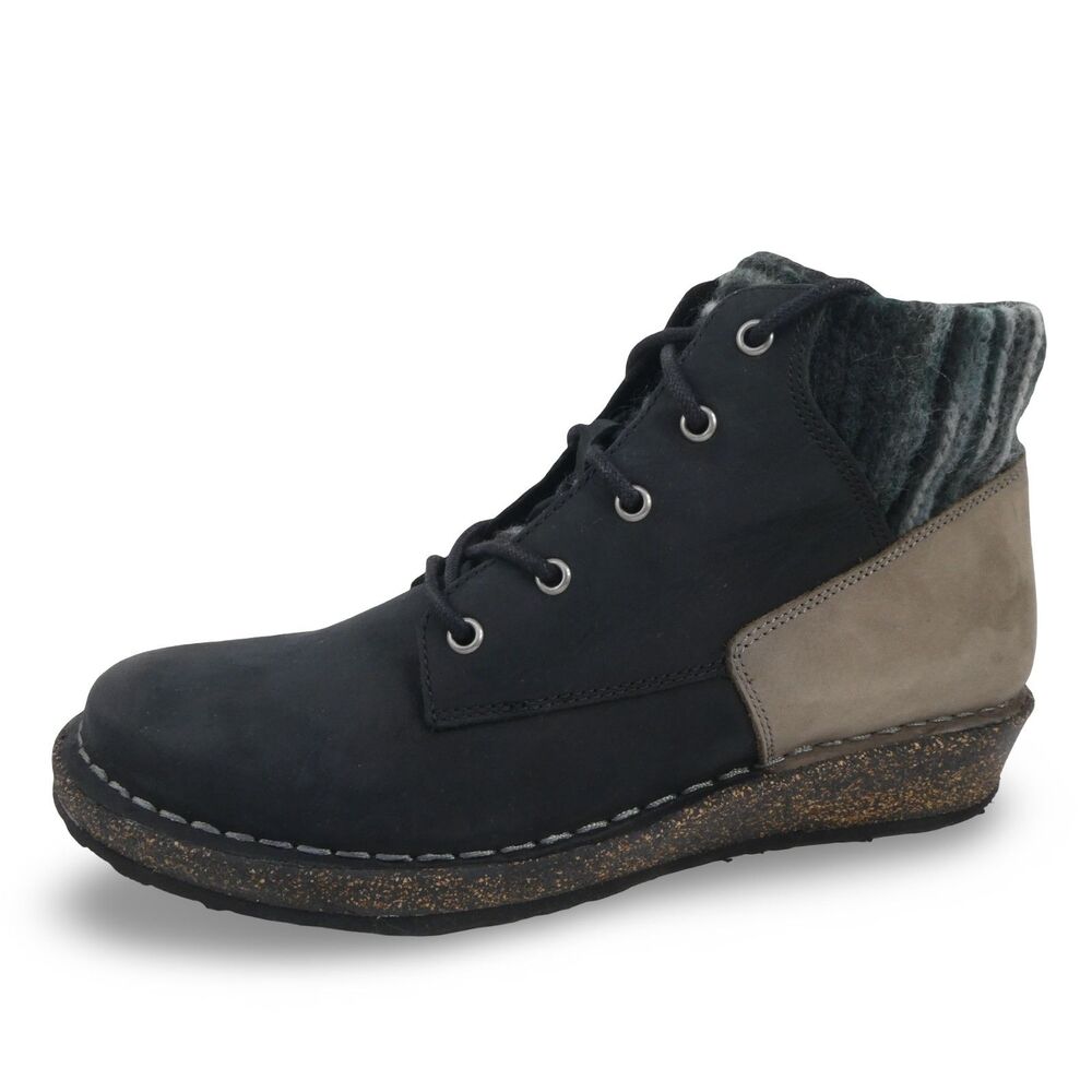 Aetrex Jolie Women's 8.5 Leather Knit Cuff Ankle Boots Arch Support Shoes NWOB